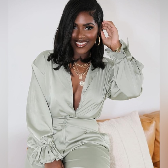 NWT Amazon The Drop Women's Desert Sage Button Down Shirt by @idesign8, XL - Picture 2 of 8